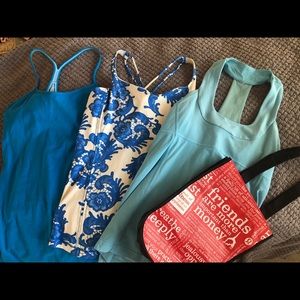 Bundle of 3 lululemon Blue Workout Tank Tops